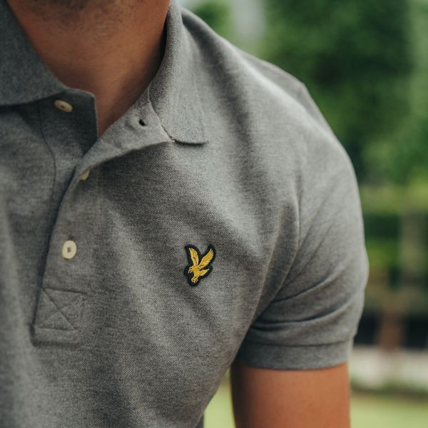 lyle scott plain polo grijs