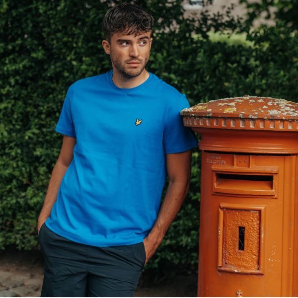 lyle scott plain t-shirt blauw