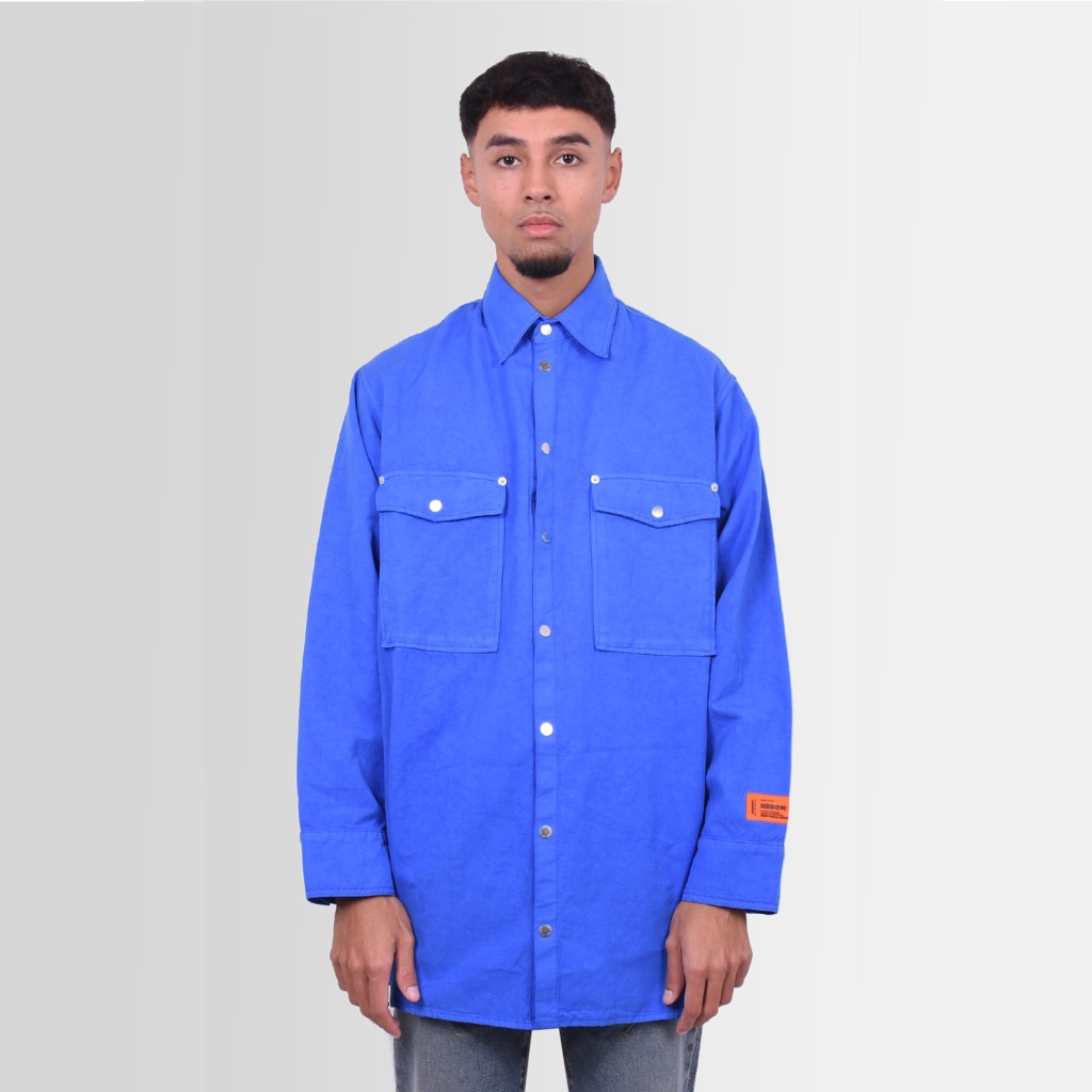 heron preston longsleeve pockets shirt blauw1