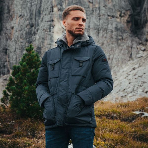 Peuterey Aiptek Fur Parka Marine Mezaldy DE