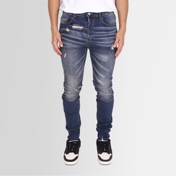 flaneur homme cut off skinny jans donker blauw