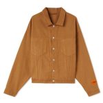 heron preston oversized canvas jacket tobacco bruin