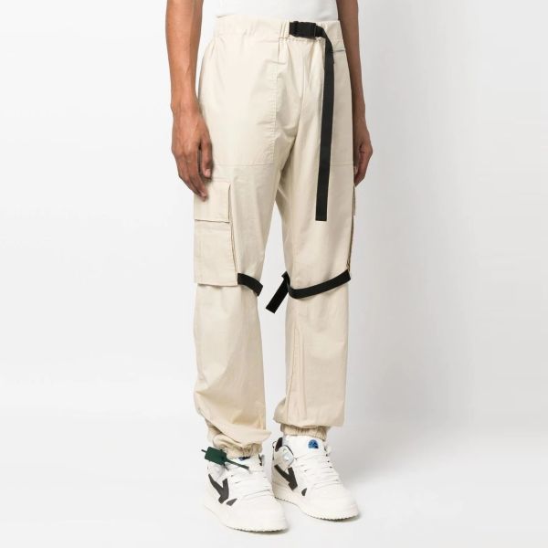Off-White Diagonal Tab Cotton Cargopants Beige