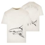 Palm Angels Broken Shark Classic T-shirt Offwhite | Mezaldy DE