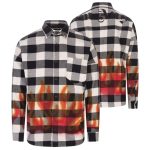 Palm Angels Burning Logo Overshirt Wit/Grijs/Zwart