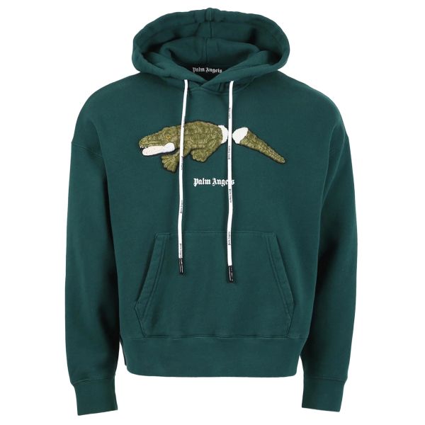 Palm Angels Kroko-Kapuzenpullover Dunkelgrün Mezaldy DE