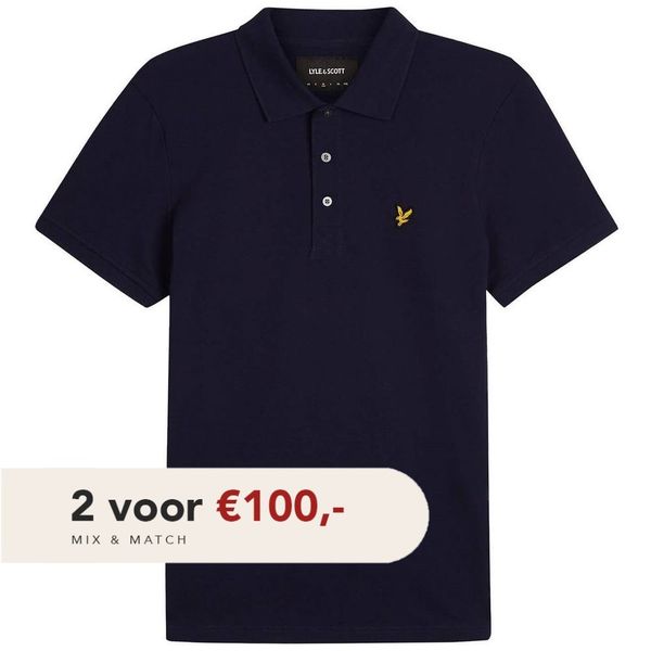 lyle scott plain polo dark navy