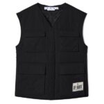 Off-White Wave Tag Padded Vest Zwart