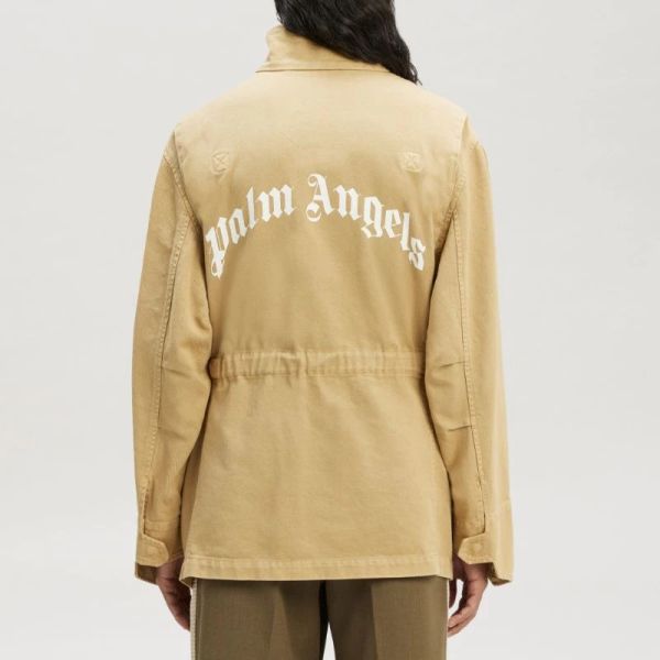 Palm Angels GD Curved Logo Field Jas Beige