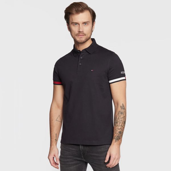 Tommy Hilfiger Flag Sleeve Polo Navy
