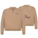 rhude quarte zip sweater beige