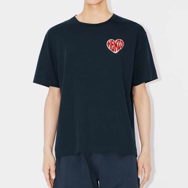 Kenzo Hearts Oversized T-shirt Navy