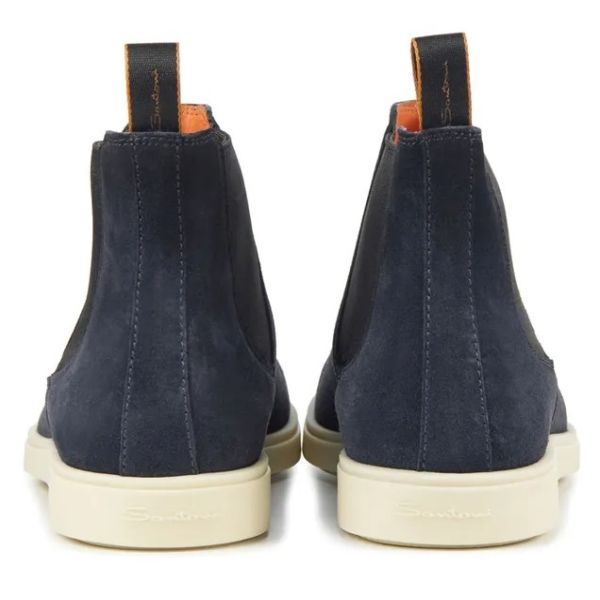 Santoni Detroit Chelsea Boot Navy