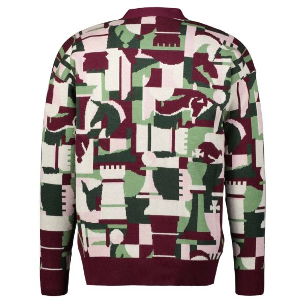 Drôle De Monsieur Échecs Cardigan Bordeaux
