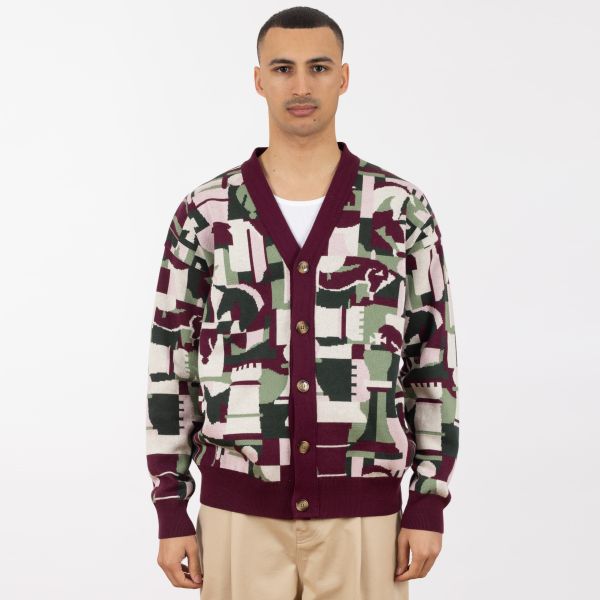 Drôle De Monsieur Échecs Cardigan Bordeaux