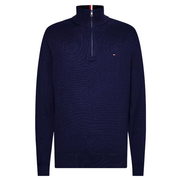 Tommy Hilfiger Zip Mock Sweater Navy