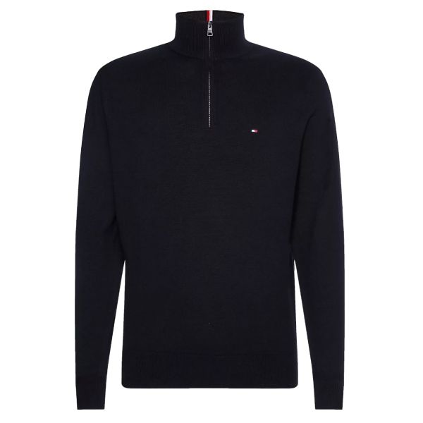 Tommy Hilfiger Zip Mock Sweater Zwart