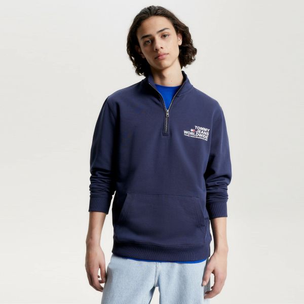 Tommy Jeans Regular Entry Graphic Half-Zip Sweater Navy