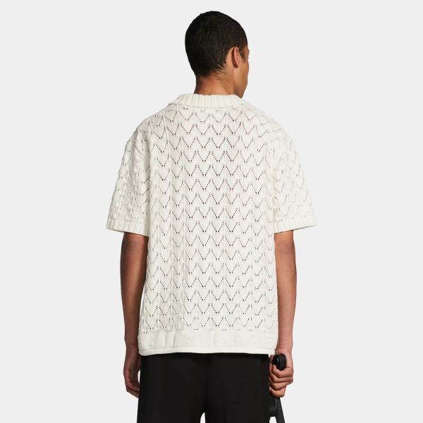 Daily Paper Yinka Relaxed Knit Polo Wit