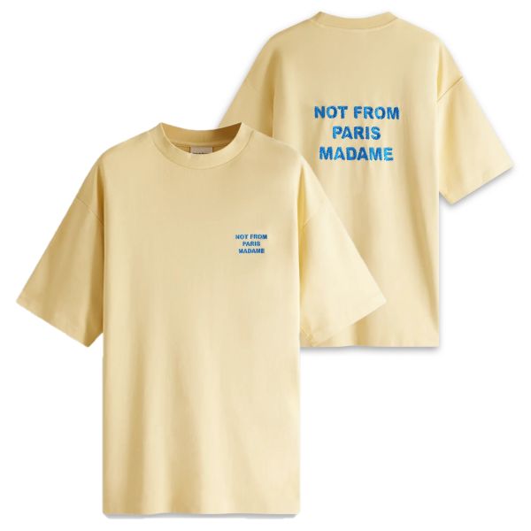 Drôle De Monsieur Slogan T-shirt Geel