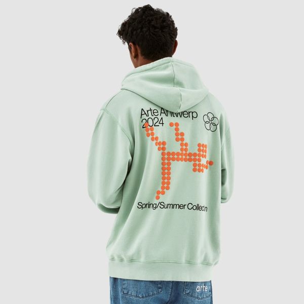 Arte Antwerp Hank Back Runner Hoodie Groen