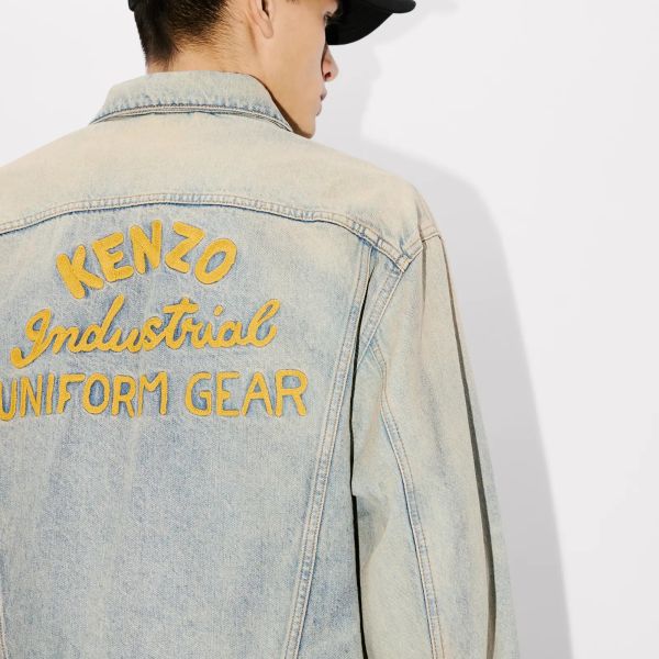 Kenzo Drawn Varsity Denim Trucker Jacke Blau | Mezaldy DE