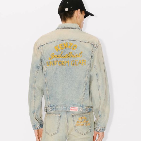 Kenzo Drawn Varsity Denim Trucker Jacke Blau | Mezaldy DE