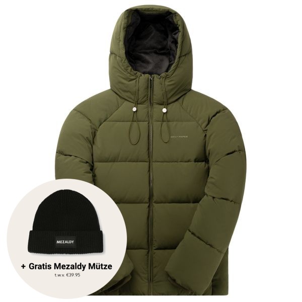 daily paper relaxed puffer donker groen