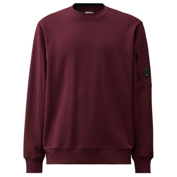 CP Company Diagonal Raised Fleece Lens Pullover Bordeaux