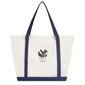 The Mercer Brand Canvas Bag Weiß/Blau