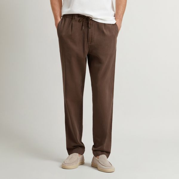 Woolrich Linen Blend Milton Hose Braun – Bild 2