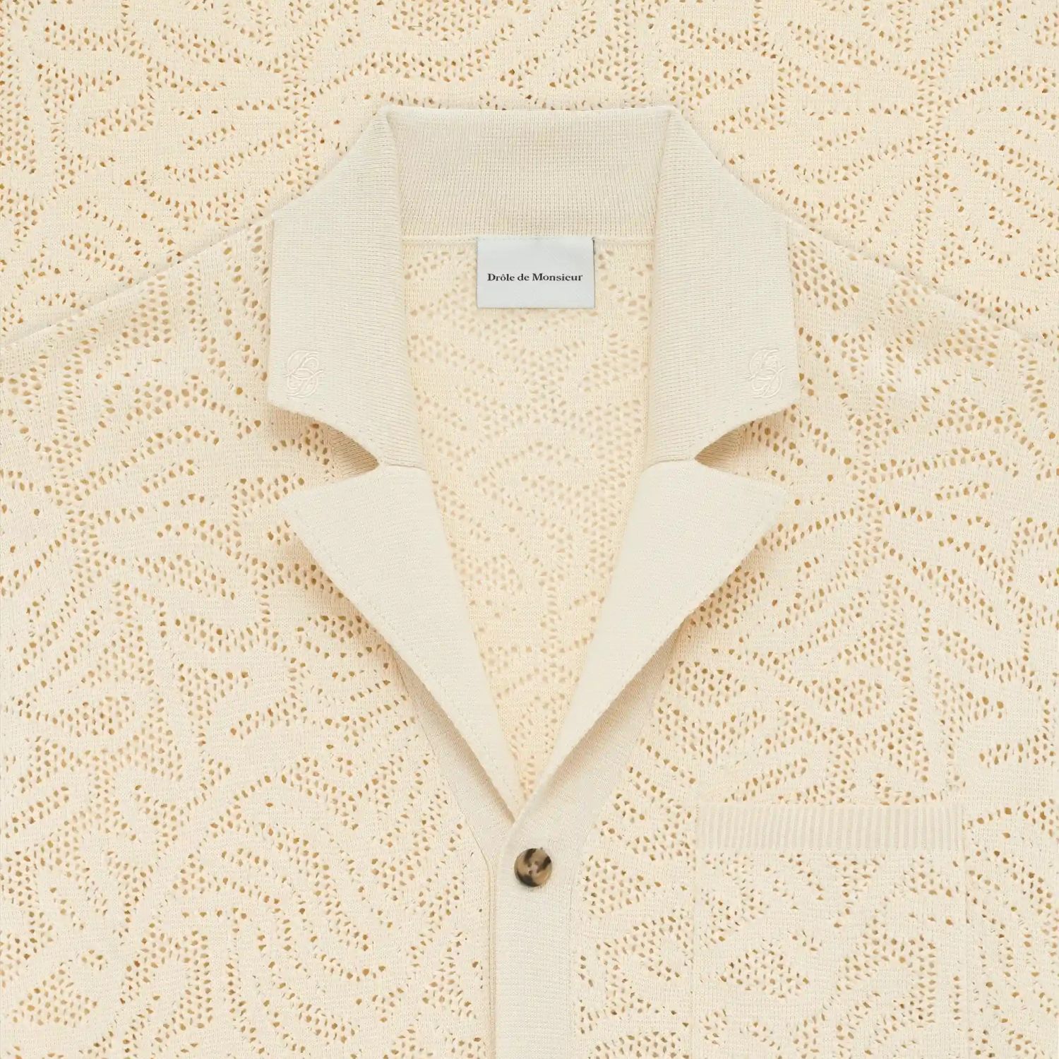 Drôle De Monsieur Maille Dentelle Hemd Offwhite – Bild 4