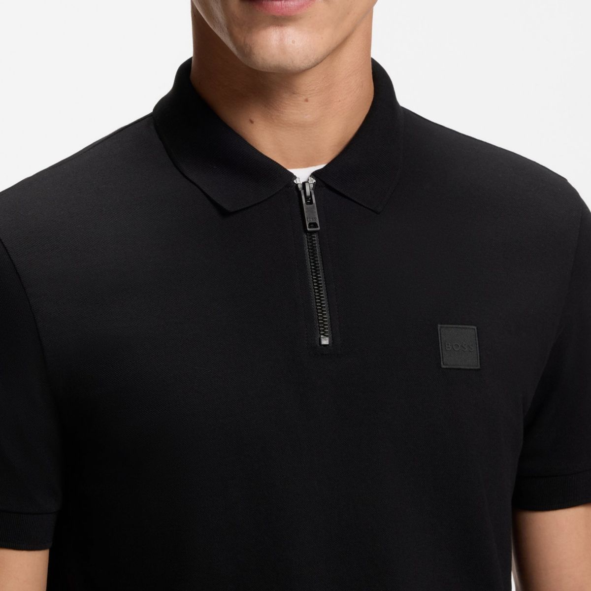 Boss Passerzip Poloshirt Schwarz – Bild 4