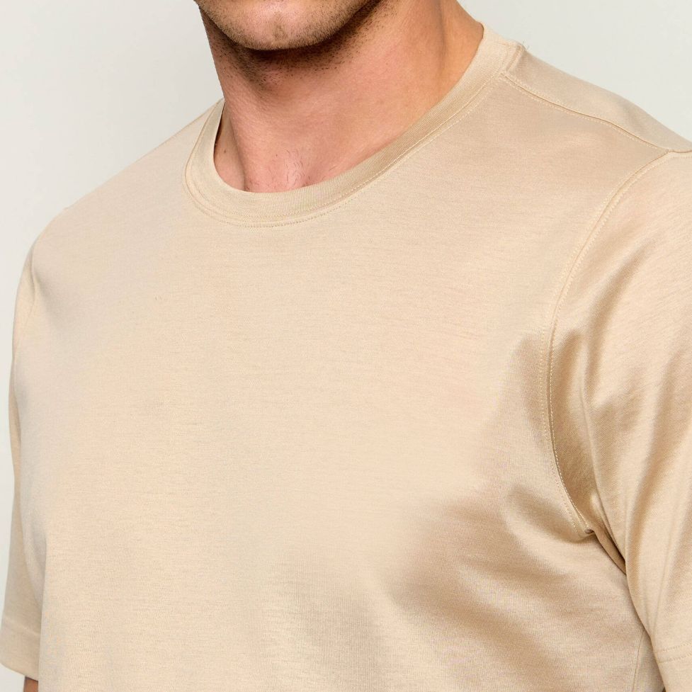 Gran Sasso Mercerized Cotton T-shirt Beige – Bild 4