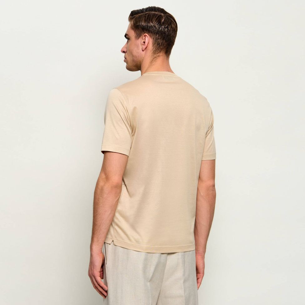 Gran Sasso Mercerized Cotton T-shirt Beige – Bild 3
