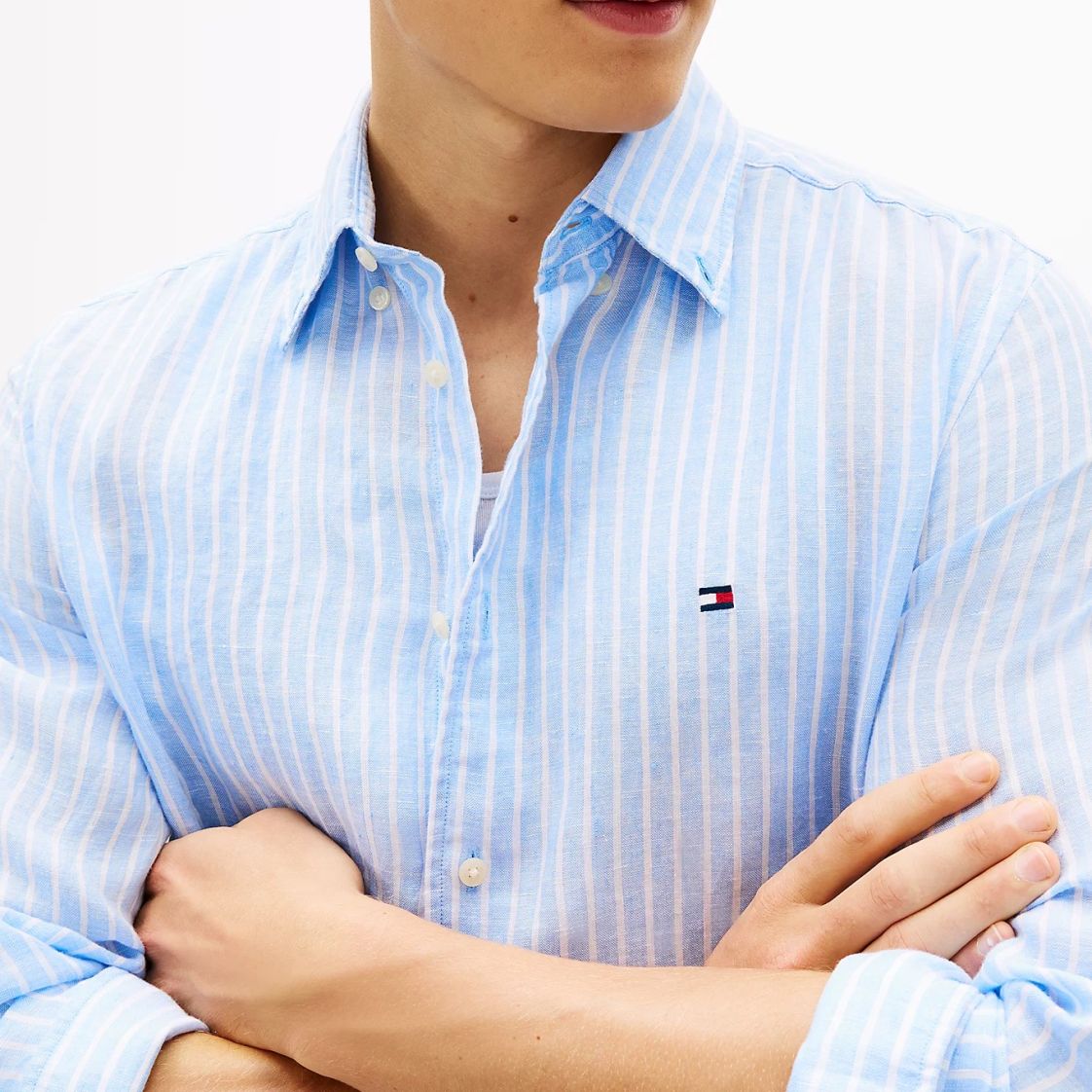 Tommy Hilfiger Linen Bengal Stripe Hellblau – Bild 4