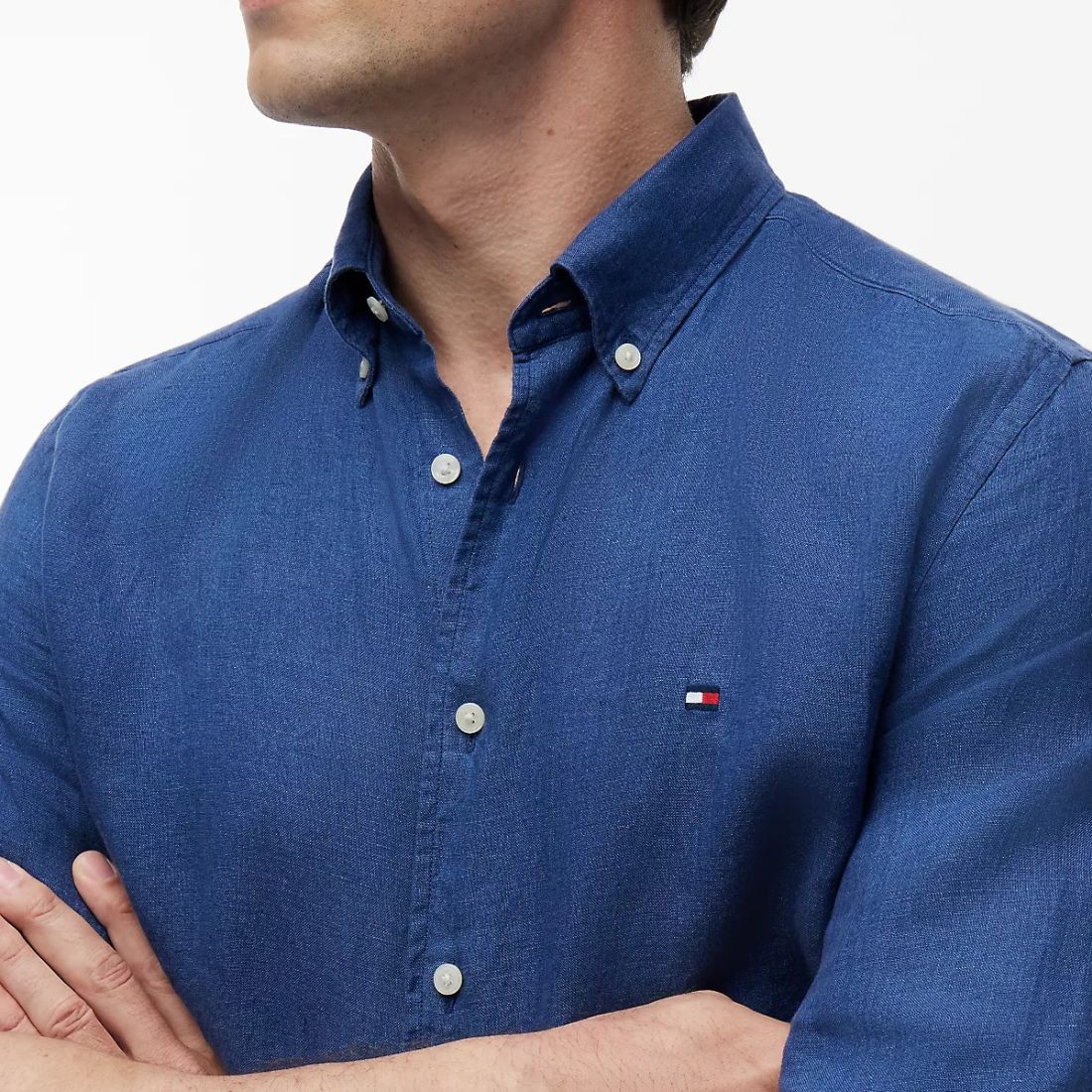 Tommy Hilfiger Pigment Dyed Solid Hemd Blau – Bild 4
