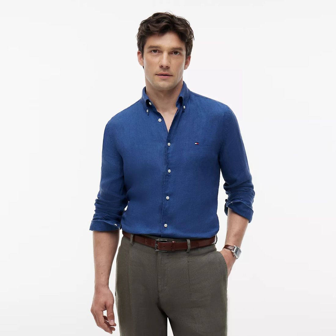 Tommy Hilfiger Pigment Dyed Solid Hemd Blau – Bild 2