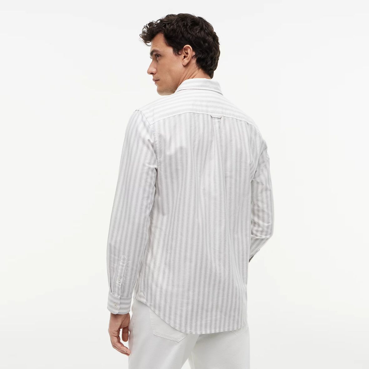 Tommy Jeans Stripe Oxford-Hemd Weiß/Beige – Bild 3