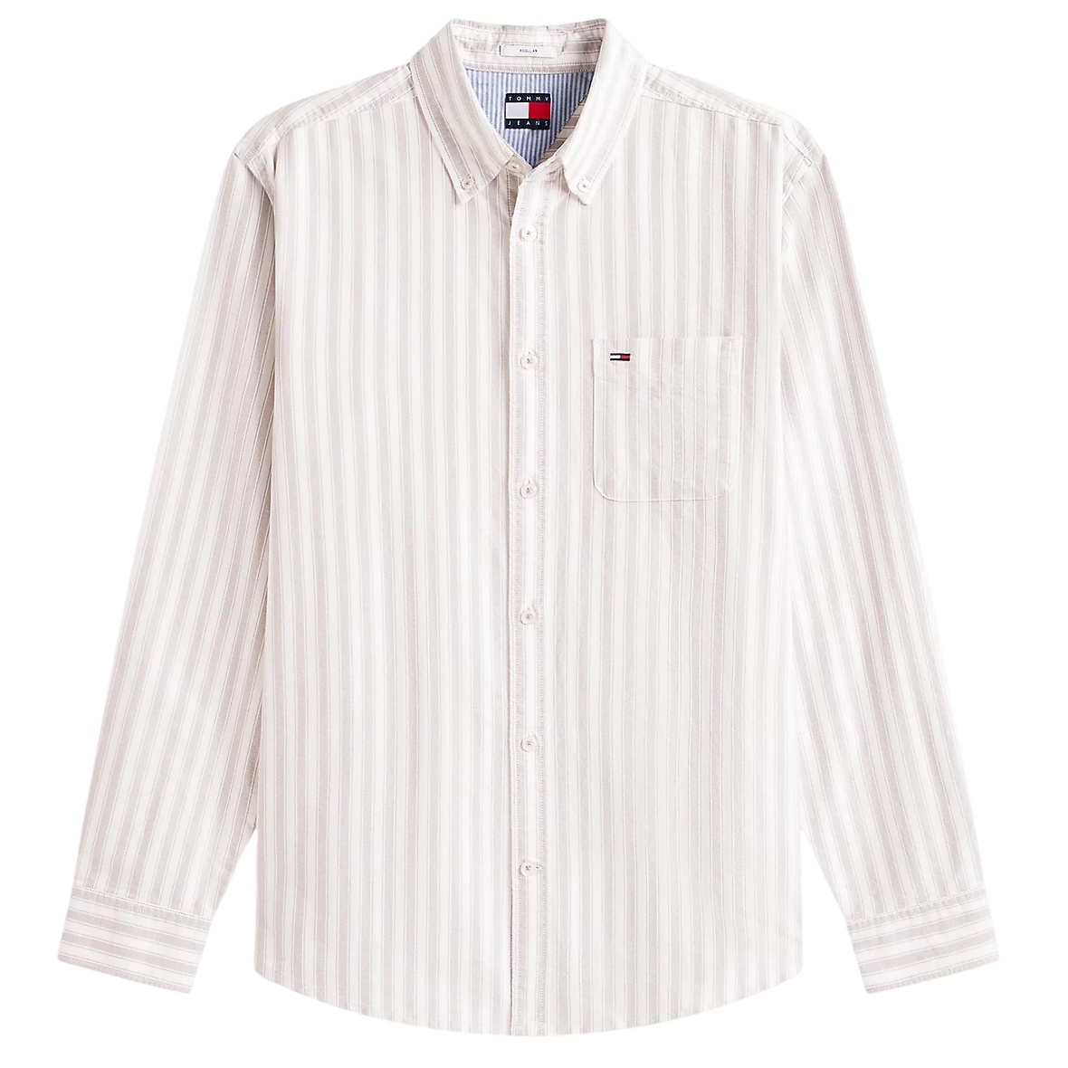 Tommy Jeans Stripe Oxford-Hemd Weiß/Beige
